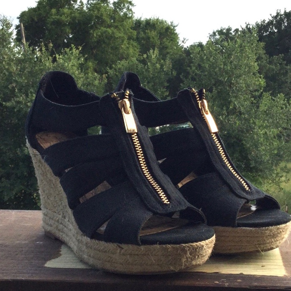 Merona Meredith Black Wedges Sandals
